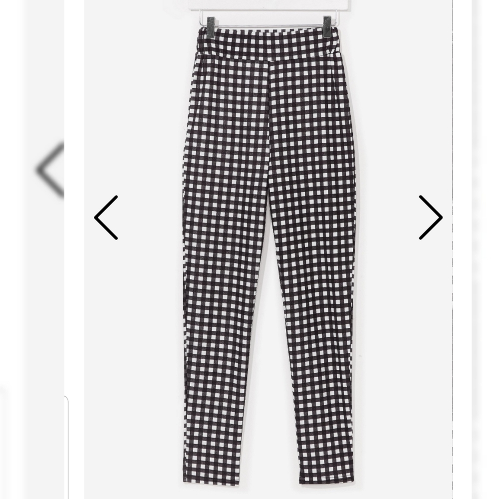 Gingham Fitted Pants